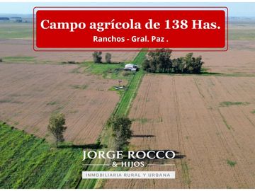 Campo agrícola de 138 Has. en Loma Verde (Ranchos, Gral....