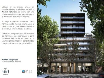 3 ambientes premium 99m2 en Maker Hollywood-PALERMO...