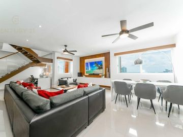 Se renta Penthouse de 3 recamaras en Torre Tzalam SM3...