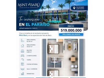 Cesión de Apartamento en Venta en Mint Baru en Cartagena