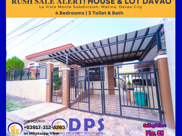Rush Sale ! House & Lot in La Vista Monte, Matina, Davao...