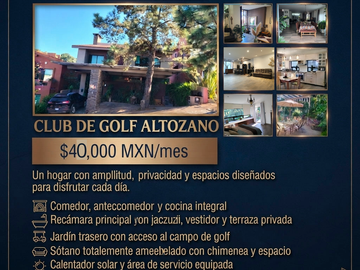 Residencia de lujo en renta en Club de Golf Altozano....