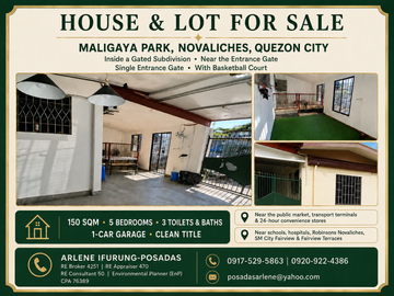 For sale: 150 sqm house & lot in Maligaya Park. 5BR, 3...