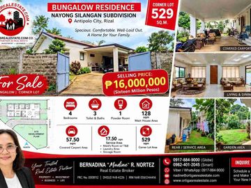 For Sale- 529 sqm Lot with Bungalow in Antipolo City